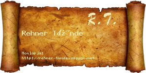 Rehner Tünde névjegykártya